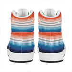 Vintage Mexican Serape Pattern Print High Top Leather Sneakers