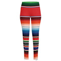 Vintage Mexican Serape Pattern Print High-Waisted Pocket Leggings
