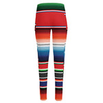 Vintage Mexican Serape Pattern Print High-Waisted Pocket Leggings