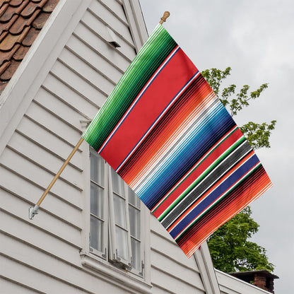 Vintage Mexican Serape Pattern Print House Flag