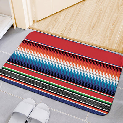 Vintage Mexican Serape Pattern Print Indoor Door Mat