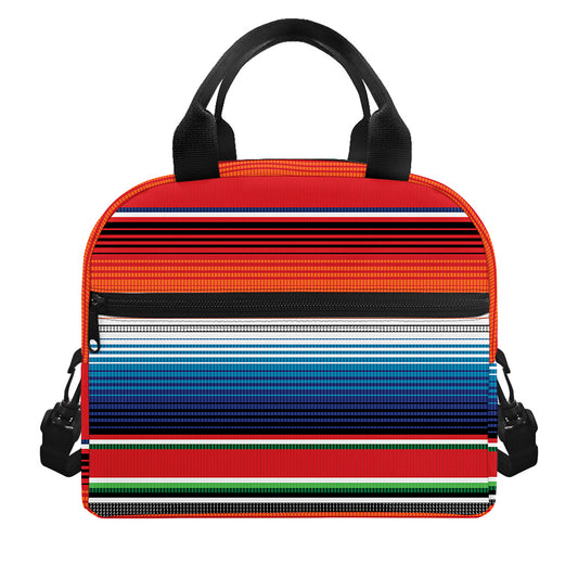 Vintage Mexican Serape Pattern Print Insulated Lunch Bag
