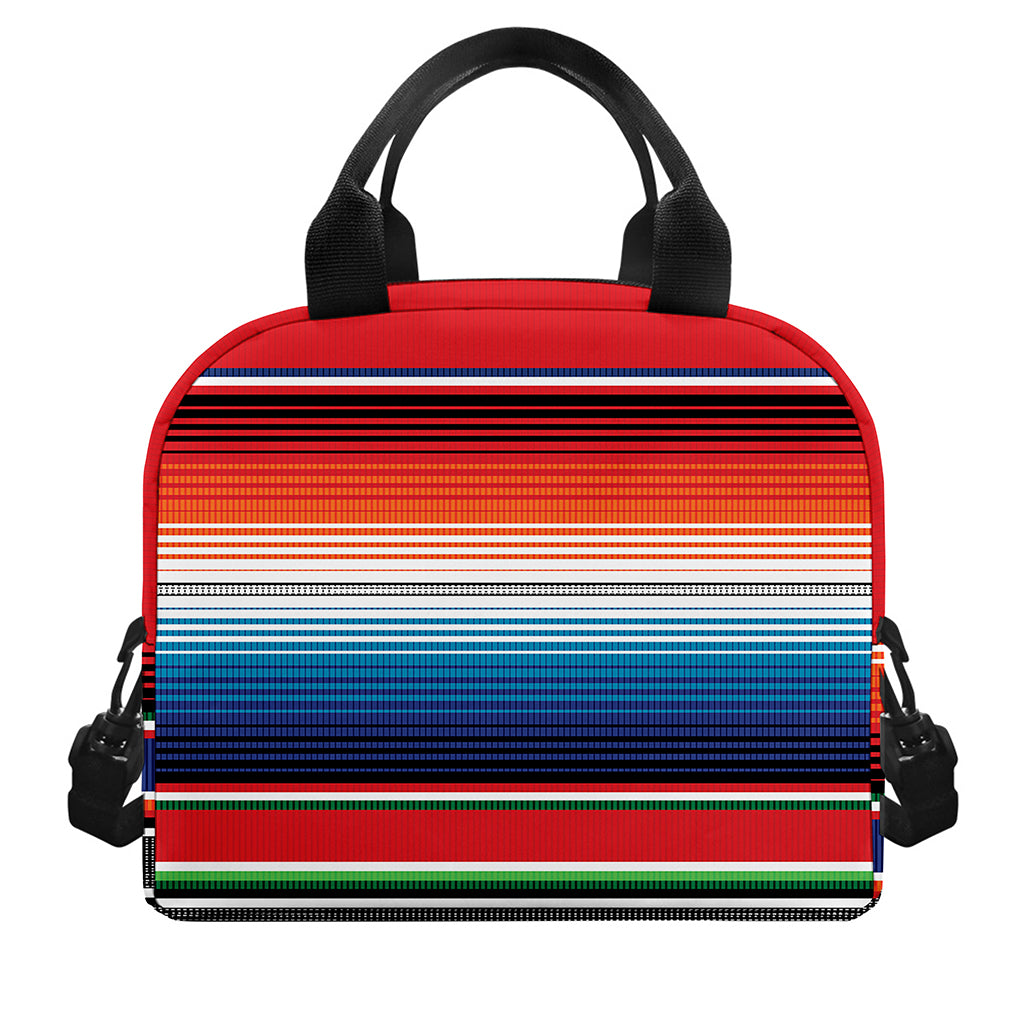 Vintage Mexican Serape Pattern Print Insulated Lunch Bag