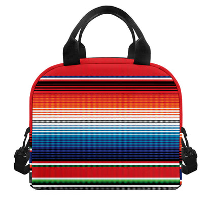 Vintage Mexican Serape Pattern Print Insulated Lunch Bag
