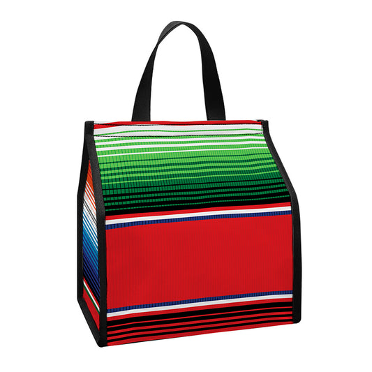 Vintage Mexican Serape Pattern Print Insulated Lunch Tote
