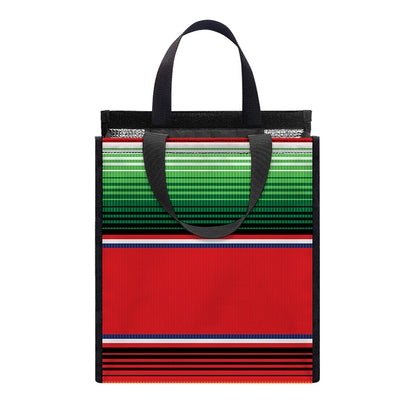 Vintage Mexican Serape Pattern Print Insulated Lunch Tote