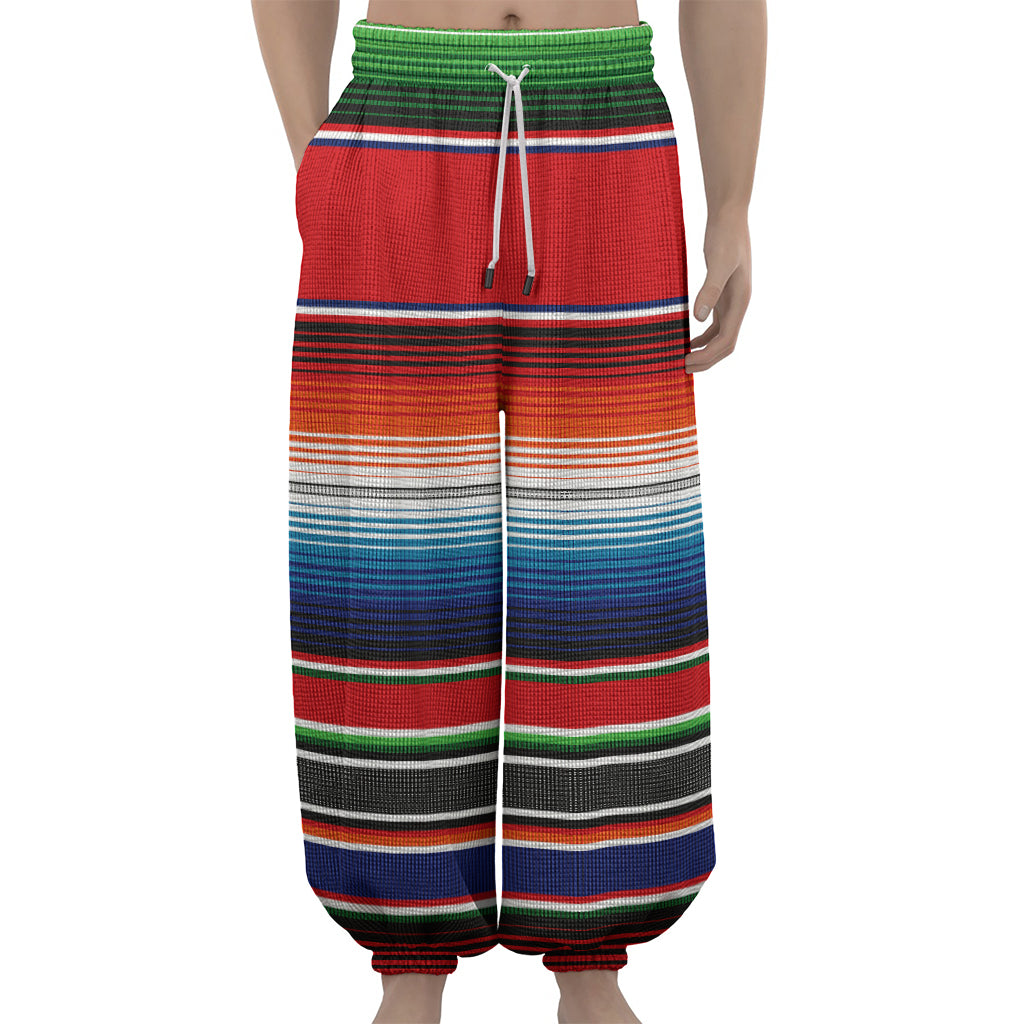 Vintage Mexican Serape Pattern Print Lantern Pants