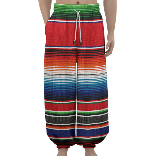 Vintage Mexican Serape Pattern Print Lantern Pants