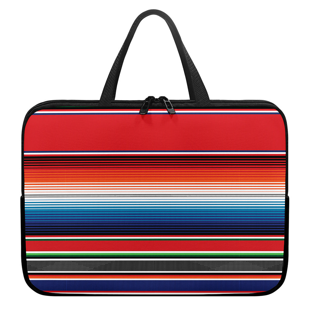 Vintage Mexican Serape Pattern Print Laptop Sleeve With Handle