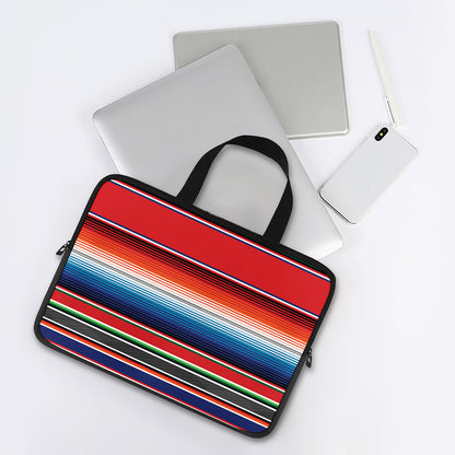 Vintage Mexican Serape Pattern Print Laptop Sleeve With Handle