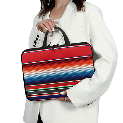 Vintage Mexican Serape Pattern Print Laptop Sleeve With Handle