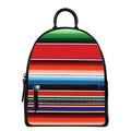 Vintage Mexican Serape Pattern Print Leather Backpack