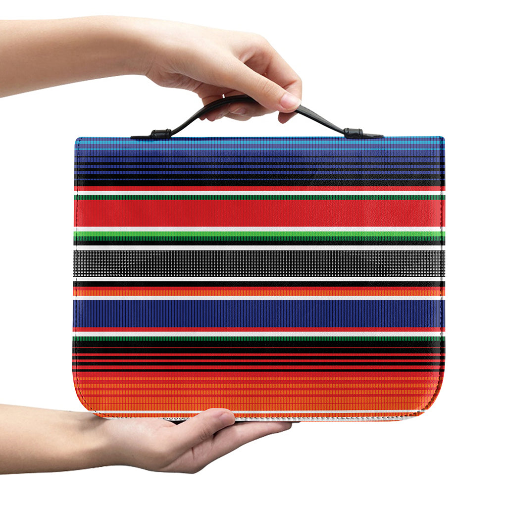Vintage Mexican Serape Pattern Print Leather Bible Cover