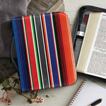 Vintage Mexican Serape Pattern Print Leather Bible Cover