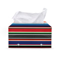 Vintage Mexican Serape Pattern Print Leather Tissue Box Cover