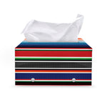 Vintage Mexican Serape Pattern Print Leather Tissue Box Cover