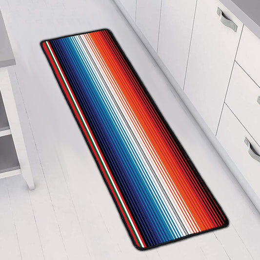 Vintage Mexican Serape Pattern Print Long Kitchen Mat