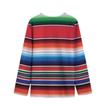 Vintage Mexican Serape Pattern Print Long Sleeve Short Coat