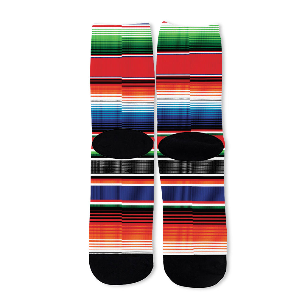Vintage Mexican Serape Pattern Print Long Socks