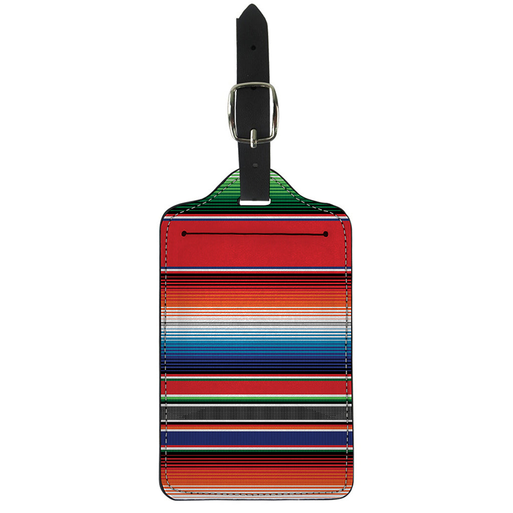 Vintage Mexican Serape Pattern Print Luggage Tag