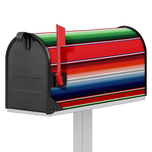 Vintage Mexican Serape Pattern Print Mailbox Cover