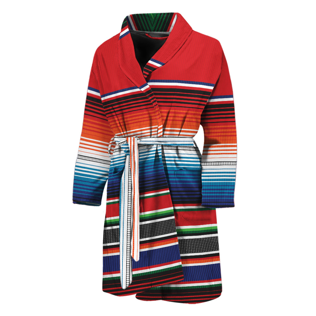 Vintage Mexican Serape Pattern Print Men's Bathrobe