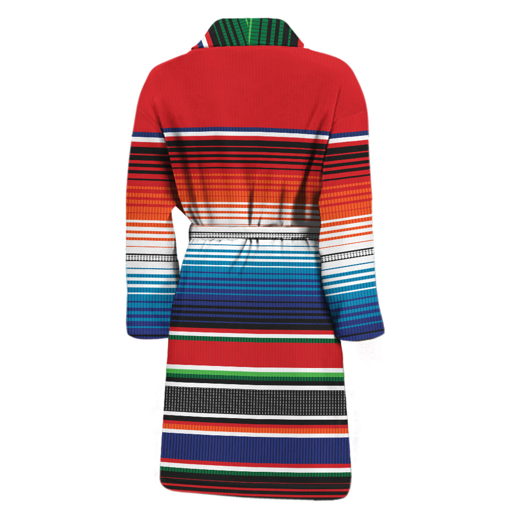 Vintage Mexican Serape Pattern Print Men's Bathrobe