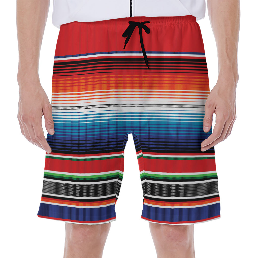 Vintage Mexican Serape Pattern Print Men's Beach Shorts
