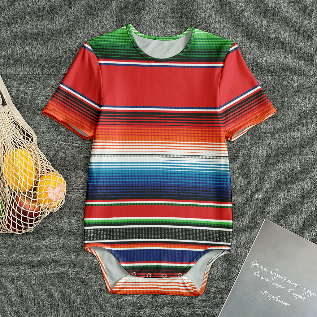 Vintage Mexican Serape Pattern Print Men's Bodysuit
