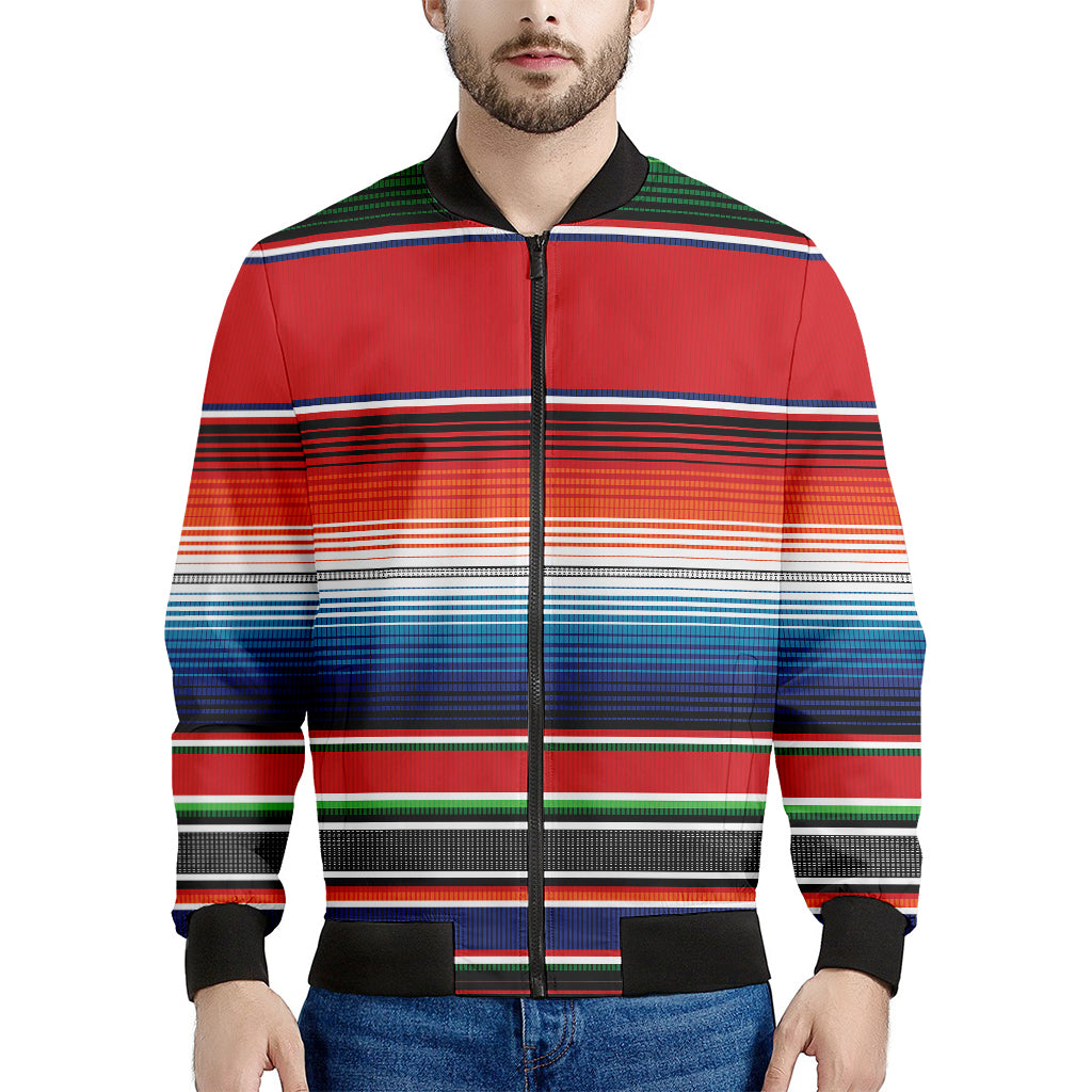 Vintage Mexican Serape Pattern Print Men's Bomber Jacket