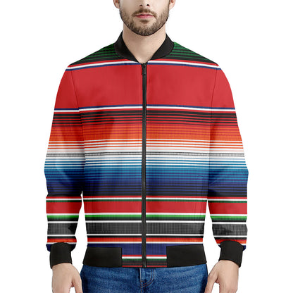 Vintage Mexican Serape Pattern Print Men's Bomber Jacket