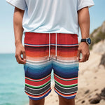 Vintage Mexican Serape Pattern Print Men's Cargo Shorts