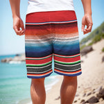 Vintage Mexican Serape Pattern Print Men's Cargo Shorts
