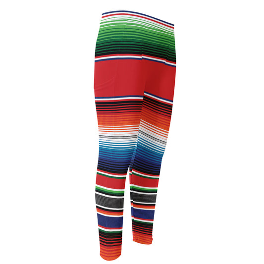 Vintage Mexican Serape Pattern Print Men's Compression Pants