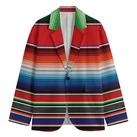 Vintage Mexican Serape Pattern Print Men's Cotton Blazer