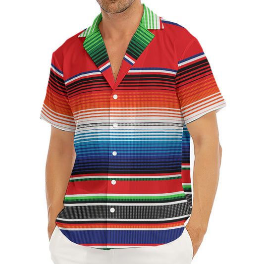 Vintage Mexican Serape Pattern Print Men's Deep V-Neck Shirt