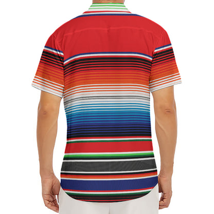 Vintage Mexican Serape Pattern Print Men's Deep V-Neck Shirt