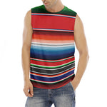 Vintage Mexican Serape Pattern Print Men's Fitness Tank Top