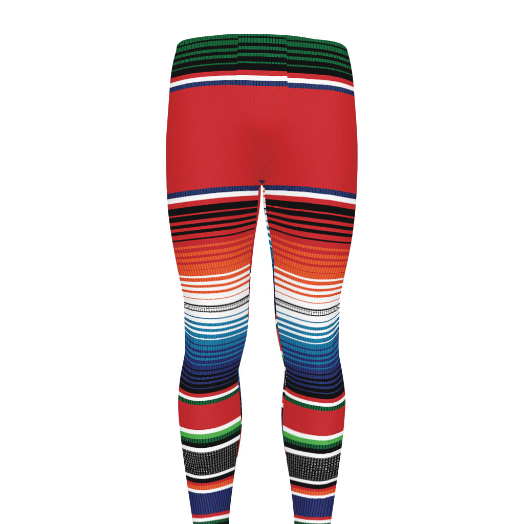 Vintage Mexican Serape Pattern Print Men's leggings