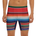 Vintage Mexican Serape Pattern Print Men's Long Boxer Briefs
