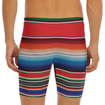 Vintage Mexican Serape Pattern Print Men's Long Boxer Briefs