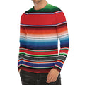Vintage Mexican Serape Pattern Print Men's Long Sleeve Rash Guard