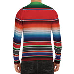 Vintage Mexican Serape Pattern Print Men's Long Sleeve Rash Guard