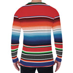 Vintage Mexican Serape Pattern Print Men's Long Sleeve T-Shirt