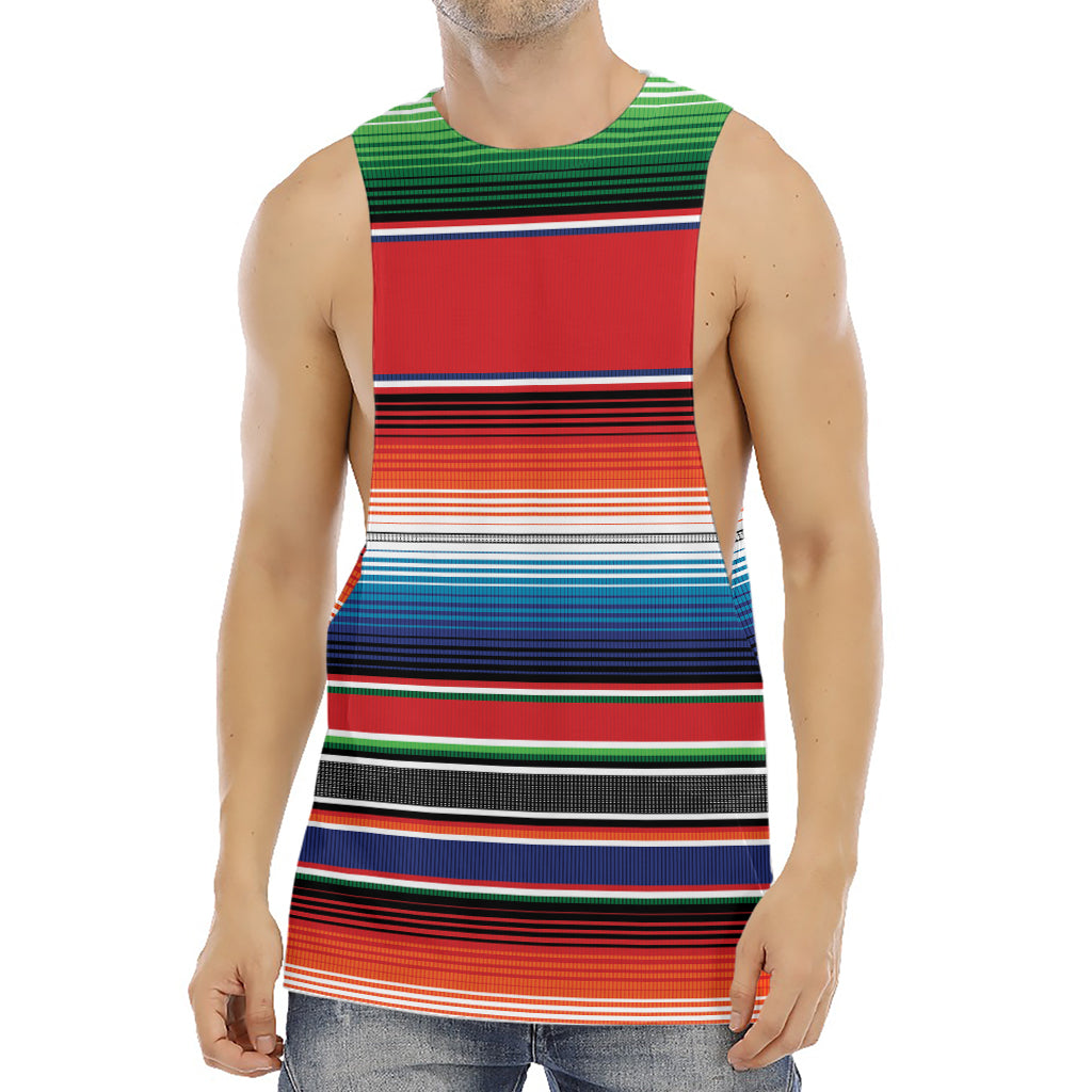 Vintage Mexican Serape Pattern Print Men's Muscle Tank Top