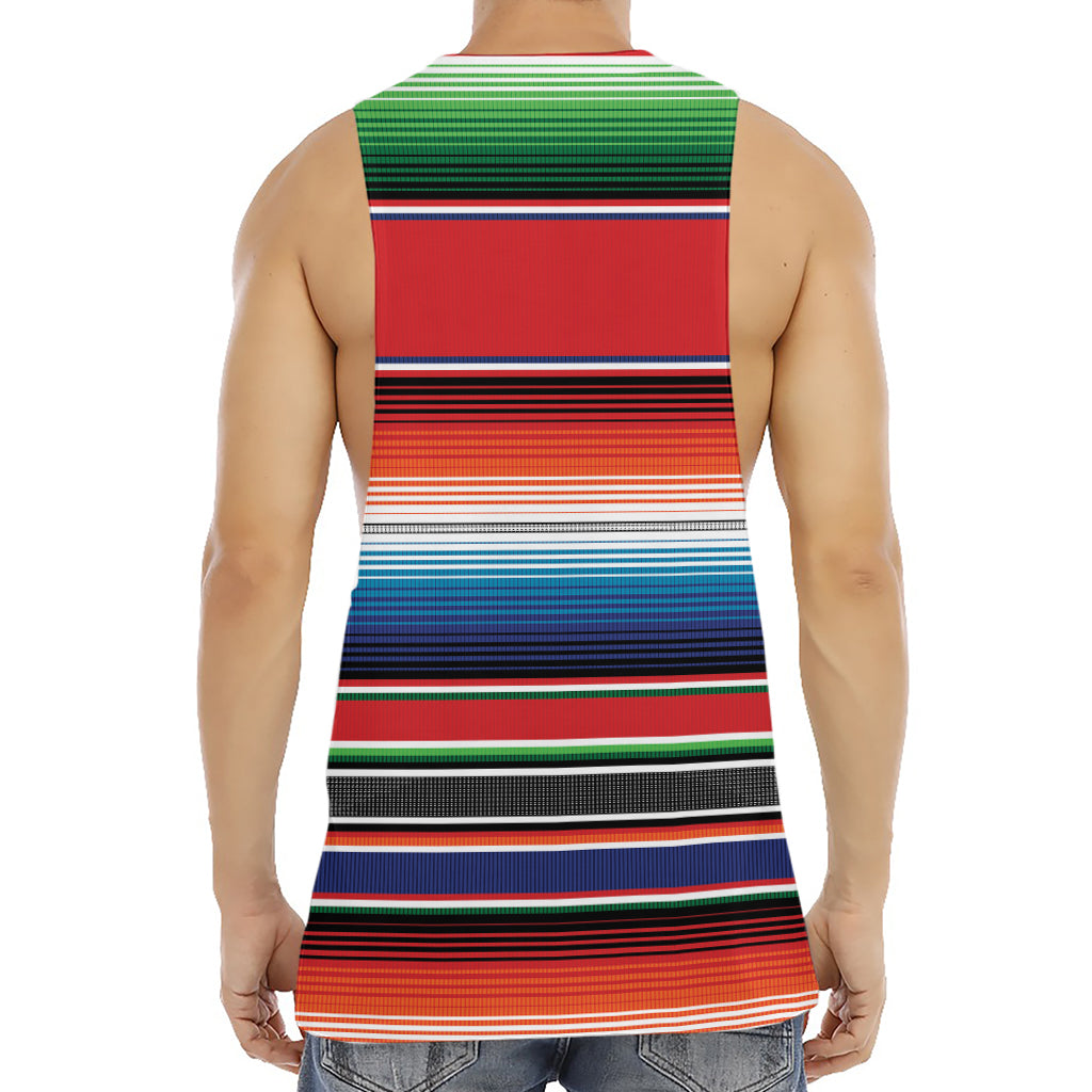 Vintage Mexican Serape Pattern Print Men's Muscle Tank Top