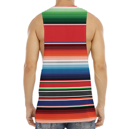 Vintage Mexican Serape Pattern Print Men's Muscle Tank Top