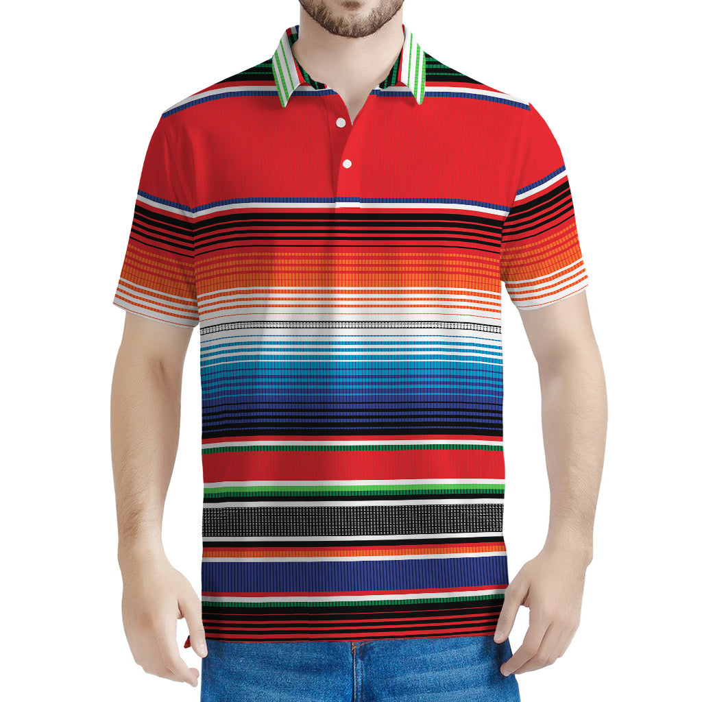 Vintage Mexican Serape Pattern Print Men's Polo Shirt