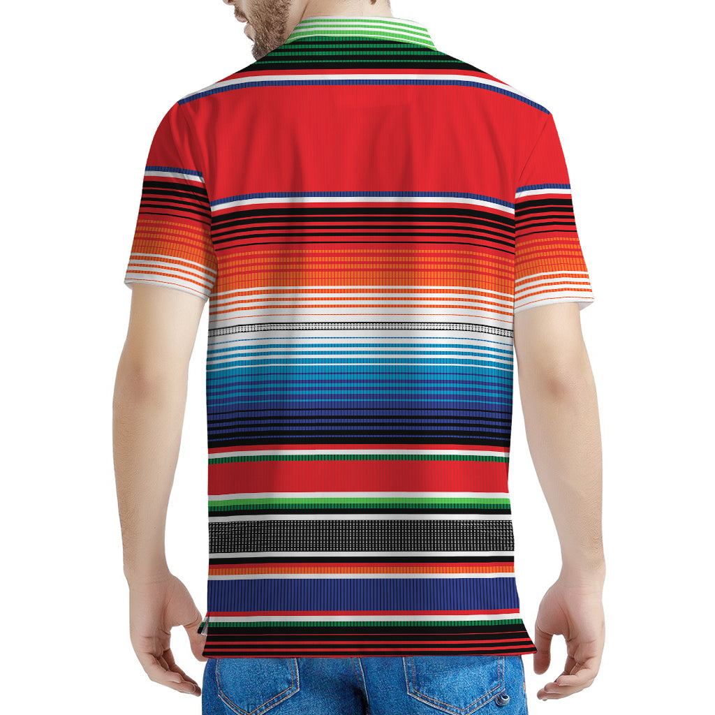 Vintage Mexican Serape Pattern Print Men's Polo Shirt