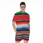 Vintage Mexican Serape Pattern Print Men's Rompers